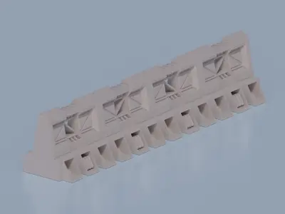 Sci-fi walls pack Low-poly 3D model