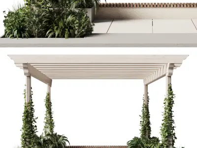 Classic Pergola and patio with ivy 3D model