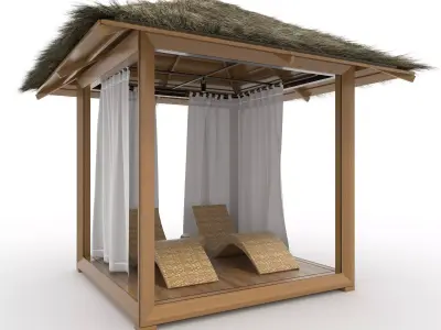 Poolside Cabana 20 3D model