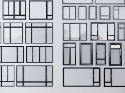 Modern windowsFloor-to-ceiling windows Windows Windows 3D model