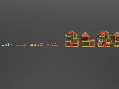 Dolls House Low-poly 3D model