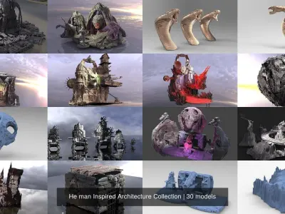 He man Inspired Architecture Collection 3D Model Pack