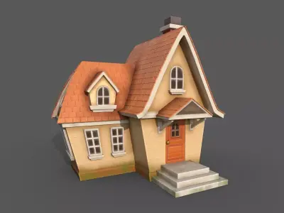 Stylize house model for game project Low-poly 3D model