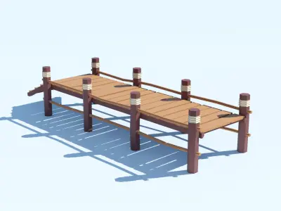 Jetty Low Poly Low-poly 3D model