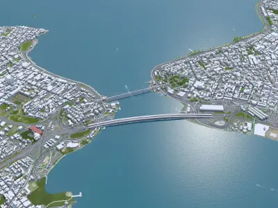 Florianopolis State of Santa Catarina Brazil 60km Low-poly 3D model