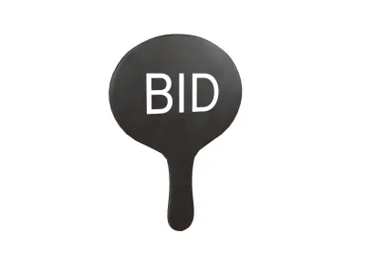 Auction Paddle v1 001 Low-poly 3D model