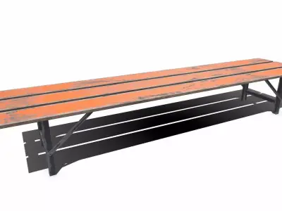 Old Outdoor Bench Low-poly PBR Free low-poly 3D model