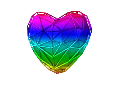 Stylish Heart V4 023 Low-poly 3D model