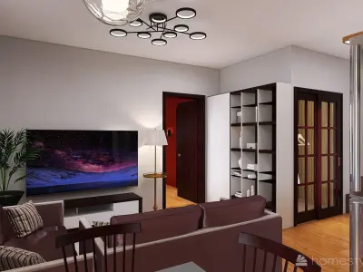 Apartment with a combined kitchen and a sitting area 3D model
