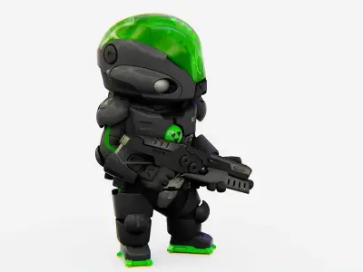 TOON TROOPER ALIENWARE V-2   RIGGED 3D model