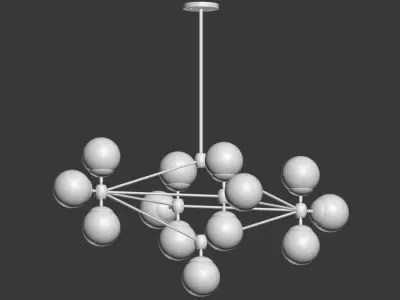 Modo Chandelier Diamond 13 Globes rollandhill 3D model