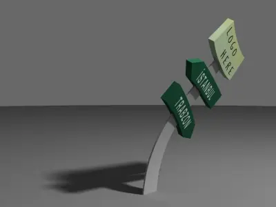 SIGNBOARD street sign with two signs 3D model