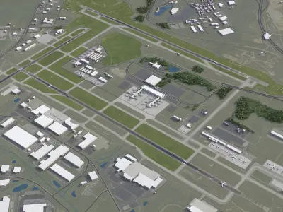 Greensboro Airport Low-poly 3D model