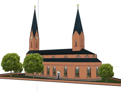 Architecture-Religion-God-Culture-Temple-084 church on hill 3D model