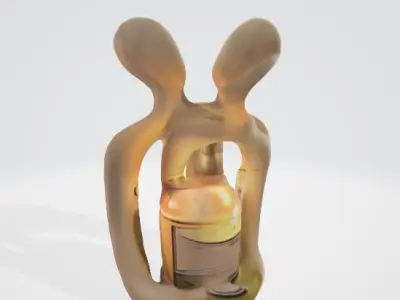Romantic Artistic Candle 3D Model 3D model