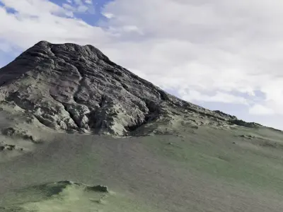 Volcanic landscape terrain model 3D model