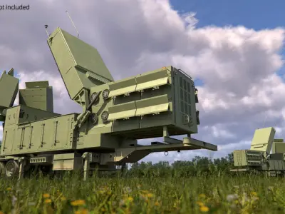  Long Range Surveillance Radar Platform Deployed Rigged for Cinema 4D 