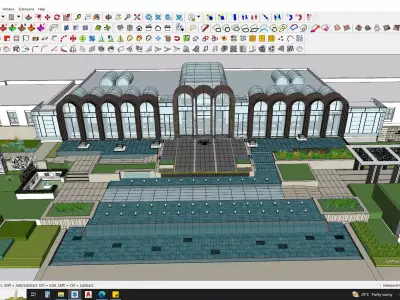 3D architecture model of university library building 3D model