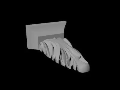 pilaster ornately carved piece of wood 3D model