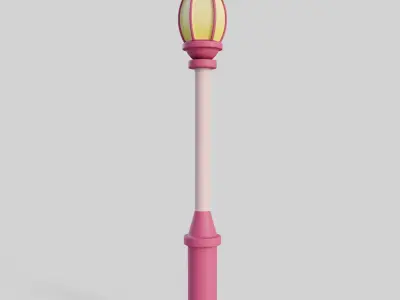 Cartoon Street Light 3 3D model