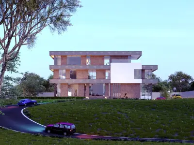 Villa prototype modern house furnished clash free underground 3D model