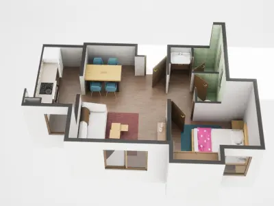 3D Floor Plan model 14 3D model