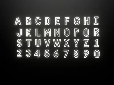 Neon Alphabets and numbers 3D model