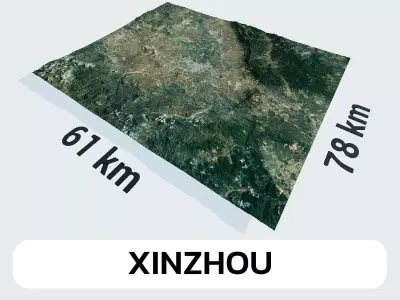 Xinzhou China City Landscape 3D Model 3D model