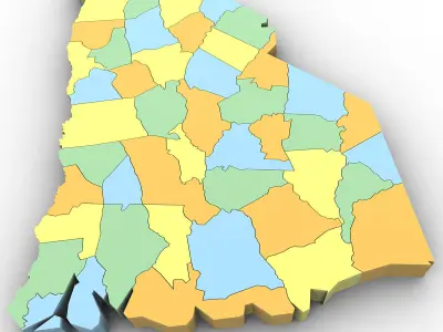 South Carolina Political Map 3D model