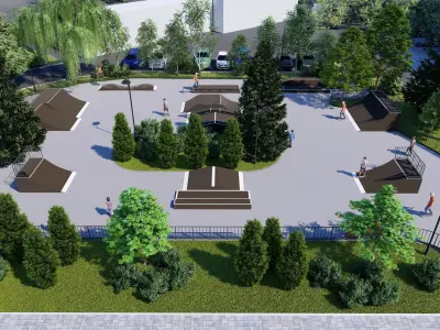 3d model of a skatepark 3D model