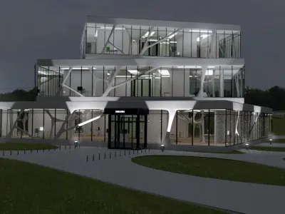 Cubic Building Low-poly 3D model