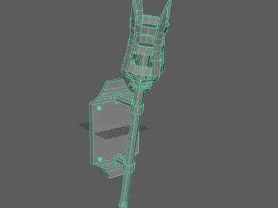 Medieval-Inspired Wall Torch Low-poly 3D model