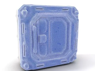 Futuristic SciFi Door model pack with LED strips Low-poly 3D model