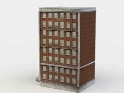 Apartment building Low-poly 3D model