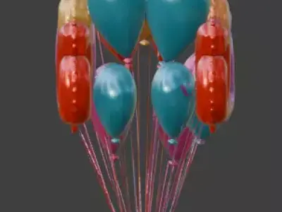 2026 New Year Foil Balloon Sculpture 3D Model Low-poly 3D model purchase