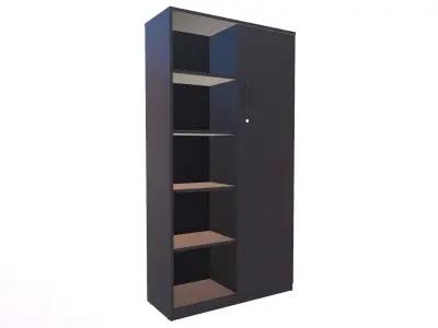 Wardrobe With Door And Shelfs In Wenge 3D model
