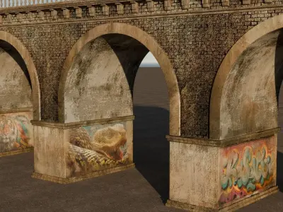 Bridge 3D model Low-poly 3D model