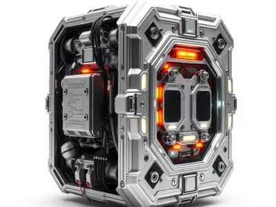 Futuristic Energy Generator Model Pack with LED Lighting Low-poly 3D model