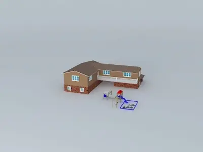 RANCH STYLE COUNTRY HOME 3D model