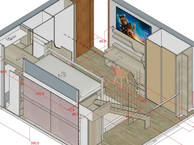 Modern Bedroom DesignvSketchUp 3D model