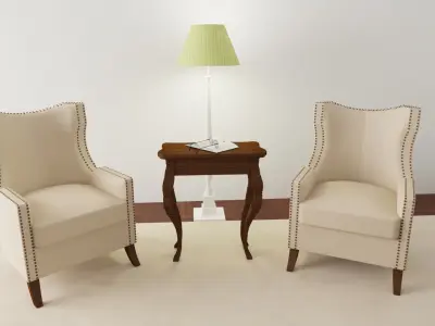 Transitional Living Room Style  3D model