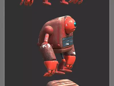 BATTLEBOT robot Low-poly 3D model