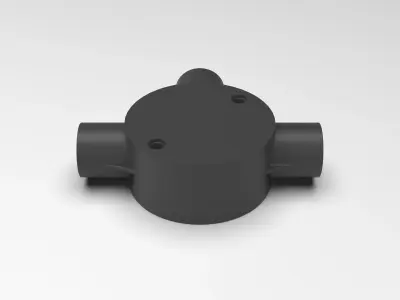 20mm-3-way-Junction-Box plastic pipe fitting 3D print model