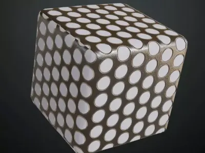 Brushed Aluminum Perforated Metal Grill PBR Seamless Texture