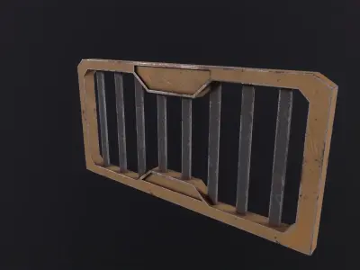 Cyberpunk barrier Guard 3D Model Low-poly 3D model