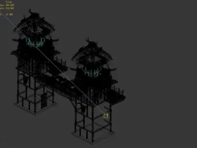 Game Desert - Architecture - Wall Gate 01 3D model