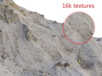 Ultra realistic Sand Scan  Low-poly 3D model