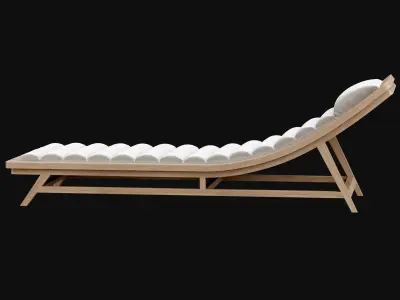 Wooden outdoor chaise lounge L15  3D model
