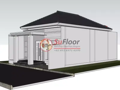 House 7x12m code 615 - Sketchup 3D model 3D model 3D model