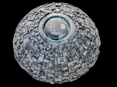 Sci-Fi Base SemiSphere Sphere Hemisphere Lowpoly Low-poly 3D model